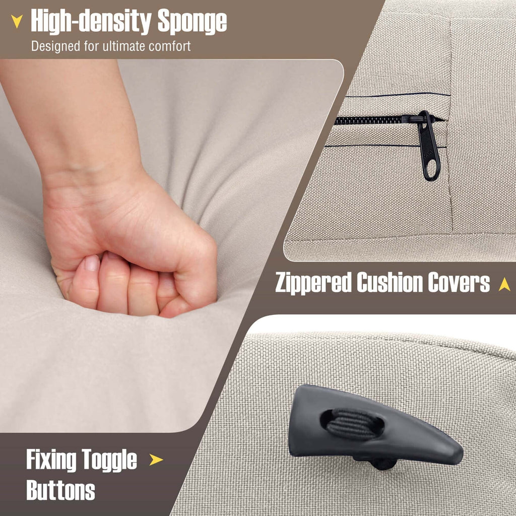 Ensemble de meubles de salle à manger et de jardin Costway 7 pièces avec canapé sectionnel en rotin synthétique - Voir les détails