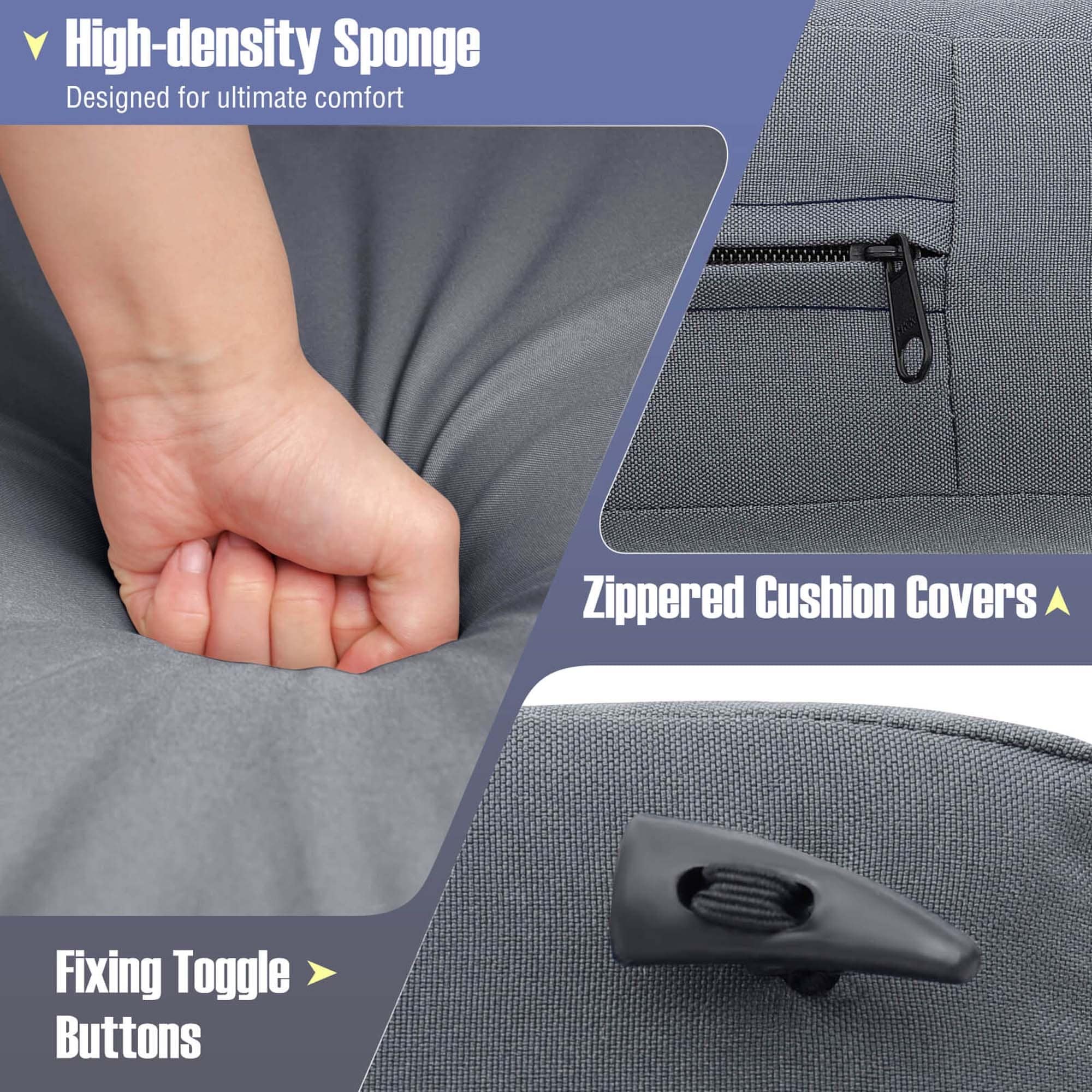 Ensemble de meubles de salle à manger et de jardin Costway 7 pièces avec canapé sectionnel en rotin synthétique - Voir les détails