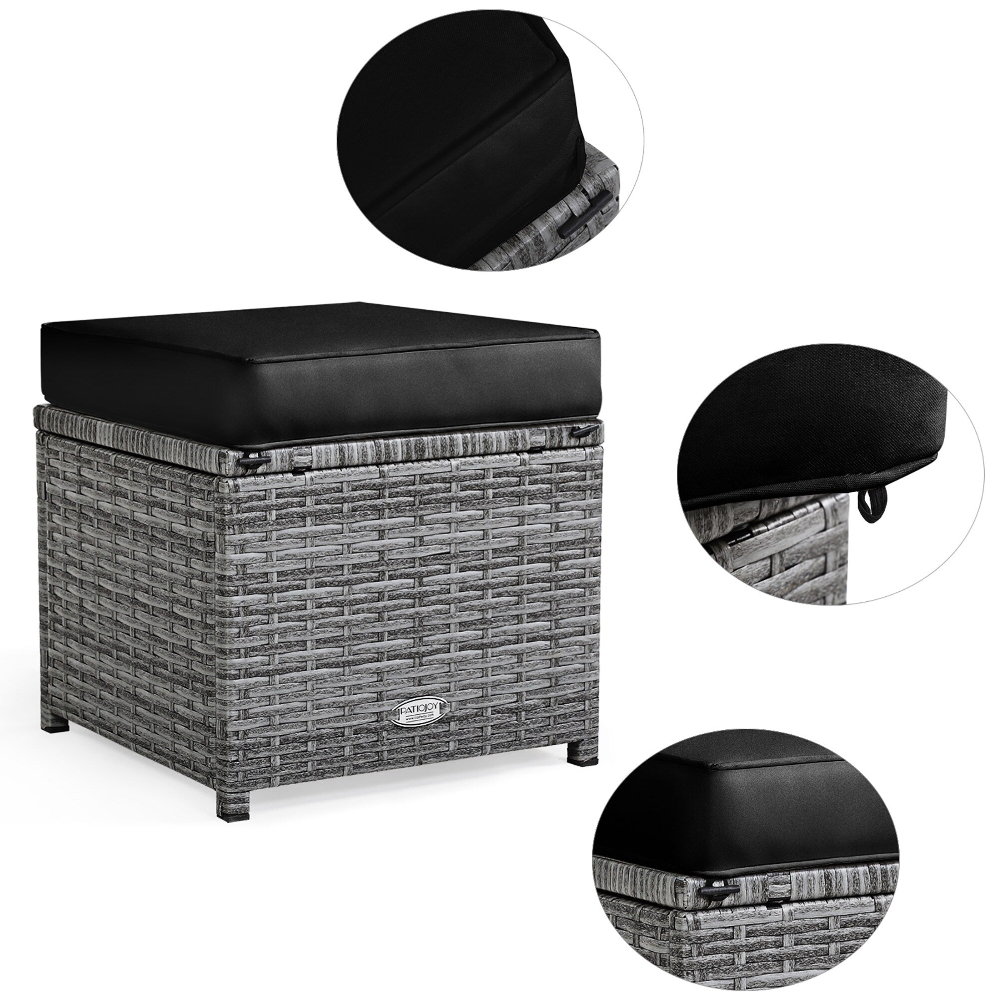 Ensemble de salle à manger en rotin Costway 7 pièces avec canapé sectionnel et pouf - Voir les détails