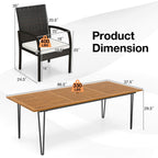 Ensemble de salle à manger d'extérieur Costway 9 pièces, avec 8 fauteuils et acacia - Voir les détails