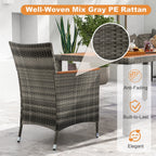 Ensemble de salle à manger d'extérieur Costway 9 pièces en osier avec table en bois d'acacia et 8 chaises - Voir les détails