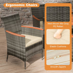 Ensemble de salle à manger d'extérieur Costway 9 pièces en osier avec table en bois d'acacia et 8 chaises - Voir les détails