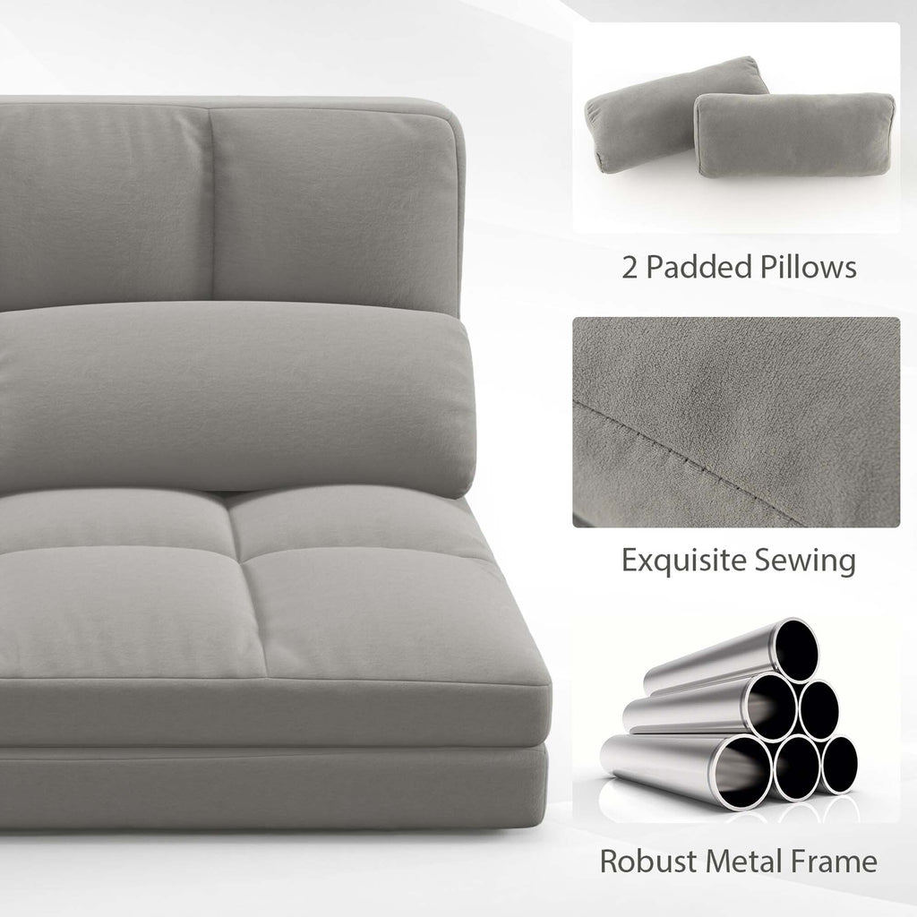 Canapé-lit de sol Costway avec 2 oreillers et dossier réglable en 6 positions - Voir les détails