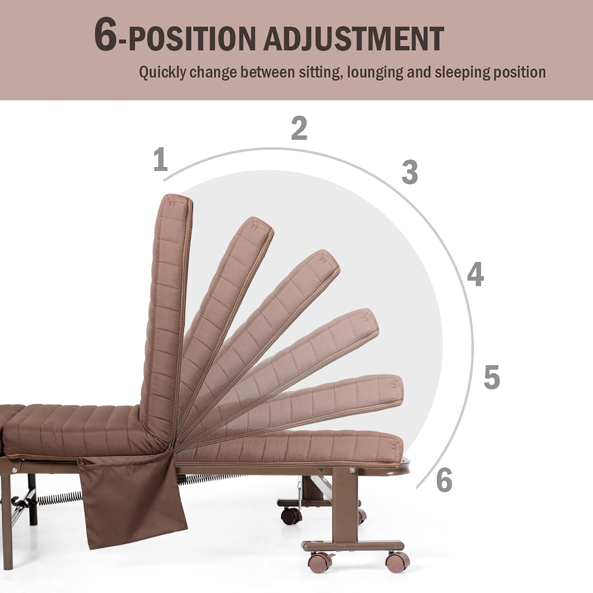 Lit pliant Costway réglable pour invités, lit simple, matelas double, portable - Voir les détails