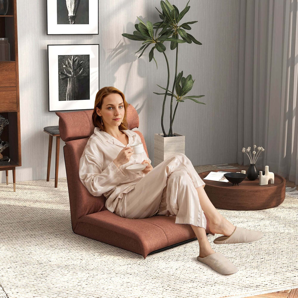 Chaise de sol pliante Costway avec dossier réglable sur 14 positions - Voir les détails