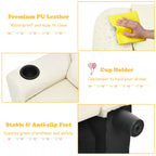 Fauteuil inclinable pour enfants Costway en cuir synthétique avec accoudoirs et repose-pieds