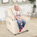 Fauteuil inclinable pour enfants Costway avec porte-gobelet et poche latérale réglable