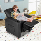 Fauteuil inclinable pour enfants Costway avec porte-gobelet et poche latérale réglable