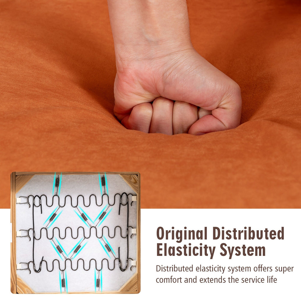 Fauteuil simple en polaire berbère moderne Costway avec pouf et ceinture - 31'' x 31'' x 34,5''