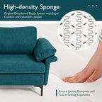 Canapé deux places Costway moderne en tissu pour petits espaces - Voir les détails