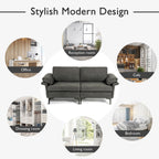 Canapé deux places Costway moderne en tissu pour petits espaces - Voir les détails