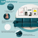 Canapé 3 places modulaire moderne en tissu Costway pour salon - Voir les détails