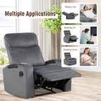Fauteuil inclinable Costway, canapé simple, avec rangement pour accoudoirs et tasse