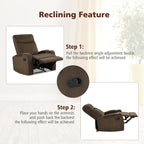 Fauteuil inclinable Costway, canapé simple, avec rangement pour accoudoirs et tasse