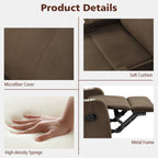 Fauteuil inclinable Costway, canapé simple, avec rangement pour accoudoirs et tasse