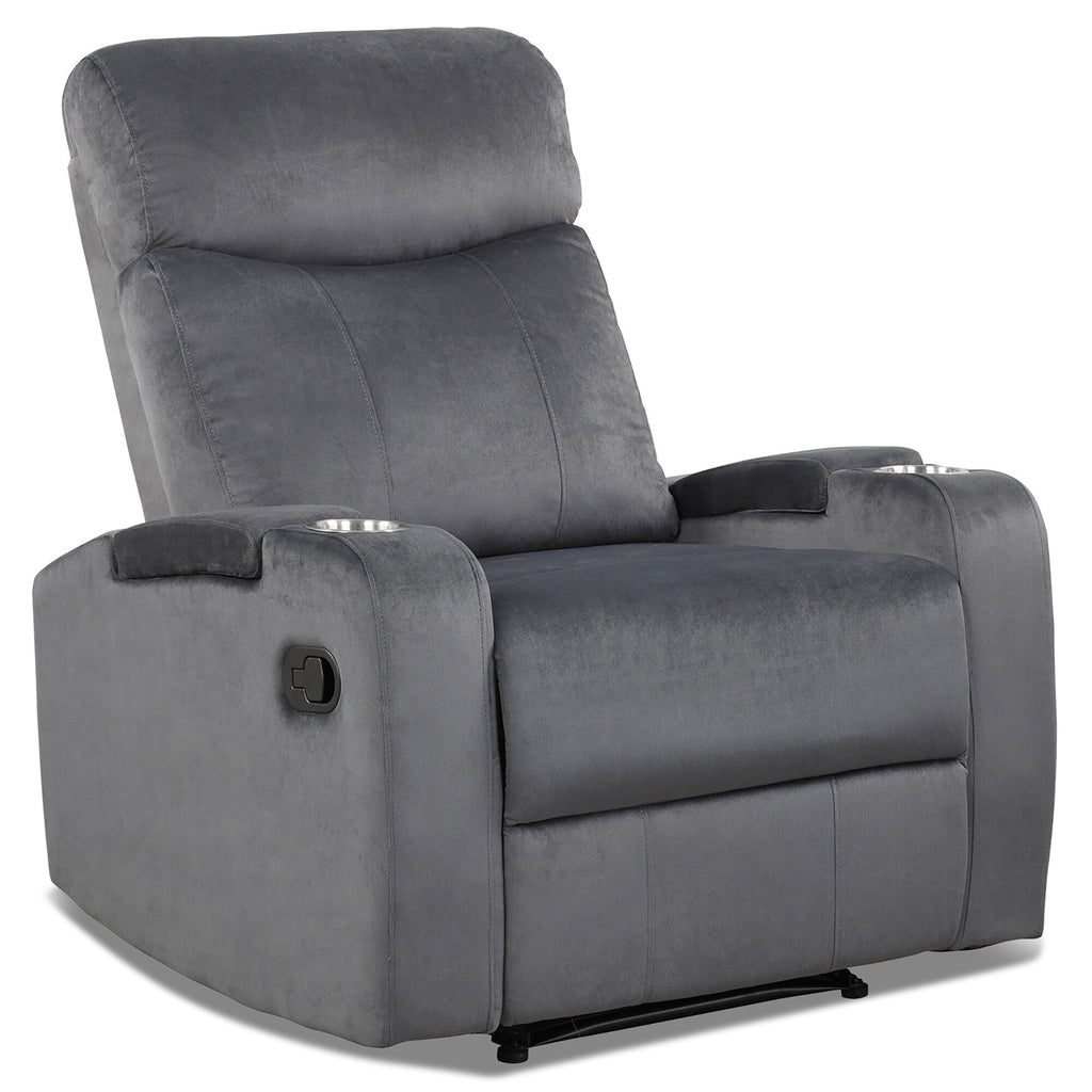 Fauteuil inclinable Costway, canapé simple, avec rangement pour accoudoirs et tasse