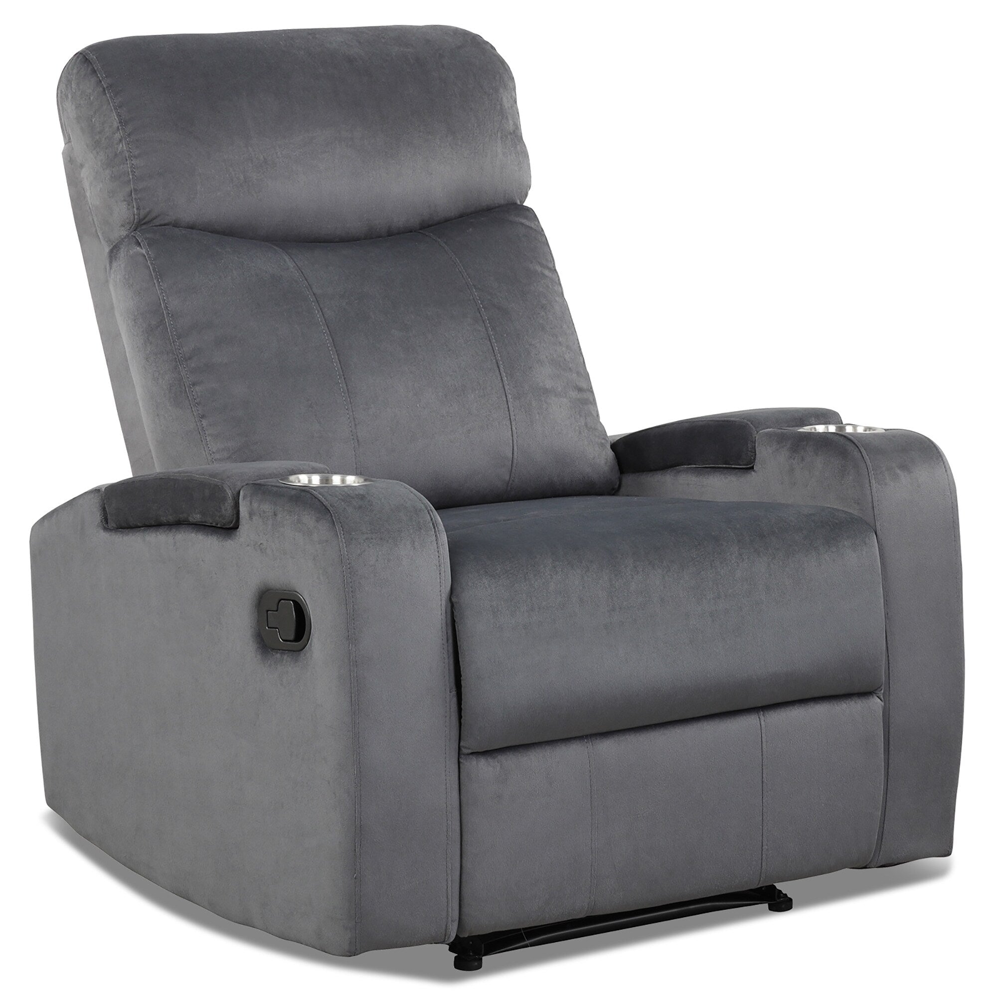 Fauteuil inclinable Costway, canapé simple, avec rangement pour accoudoirs et tasse