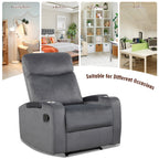 Fauteuil inclinable Costway, canapé simple, avec rangement pour accoudoirs et tasse
