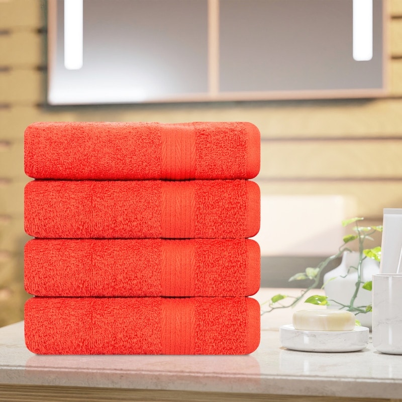 Serviettes de bain absorbantes en coton 600 g/m² 76 x 137 cm - 4 pièces