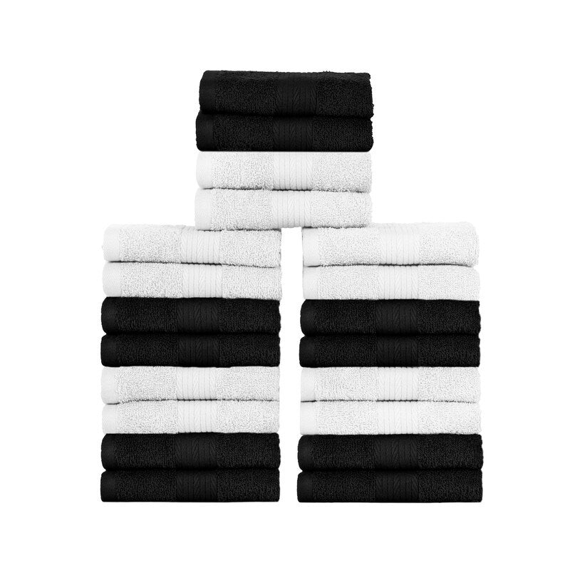 Lingettes de toilette en coton 600 g/m², couleurs assorties, 30 x 30 cm, par Ample Decor - Lot de 20