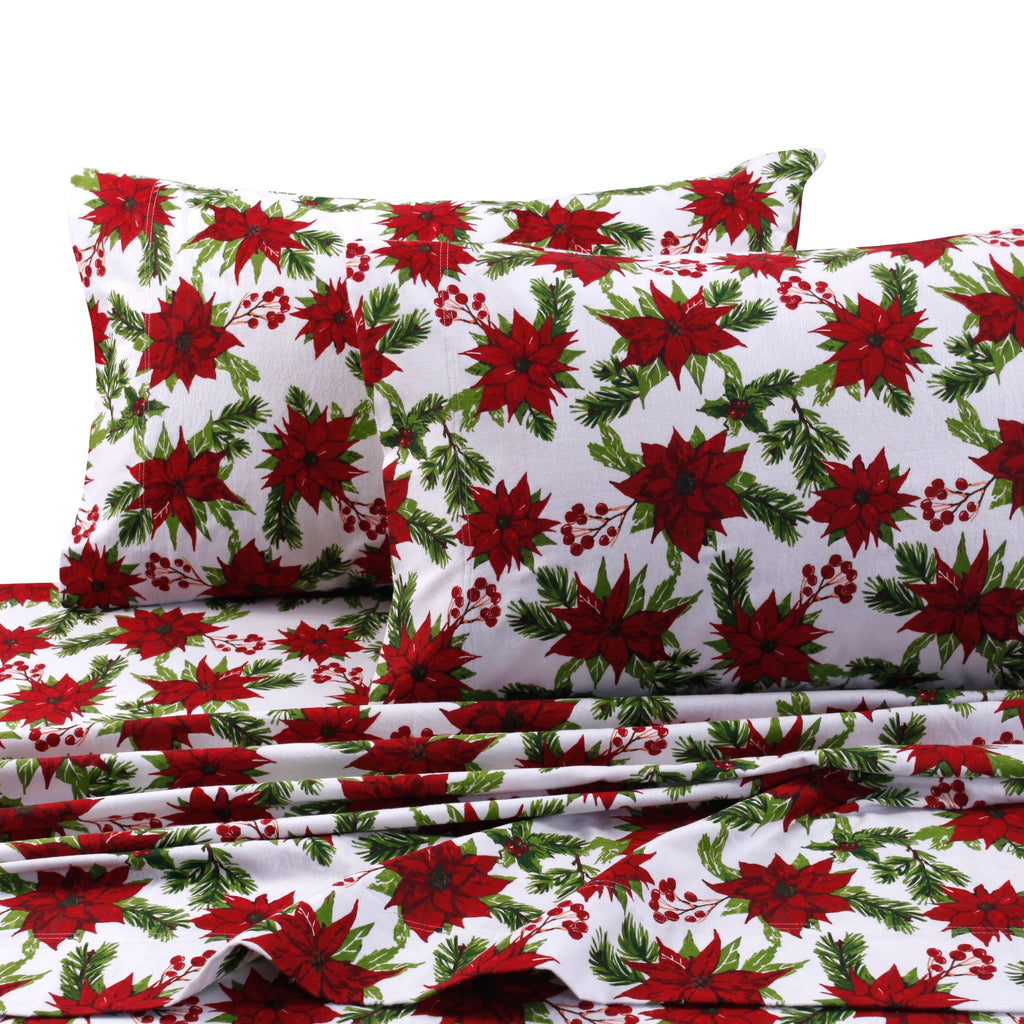 Parure de lit en flanelle de coton à poches extra profondes avec drap plat surdimensionné