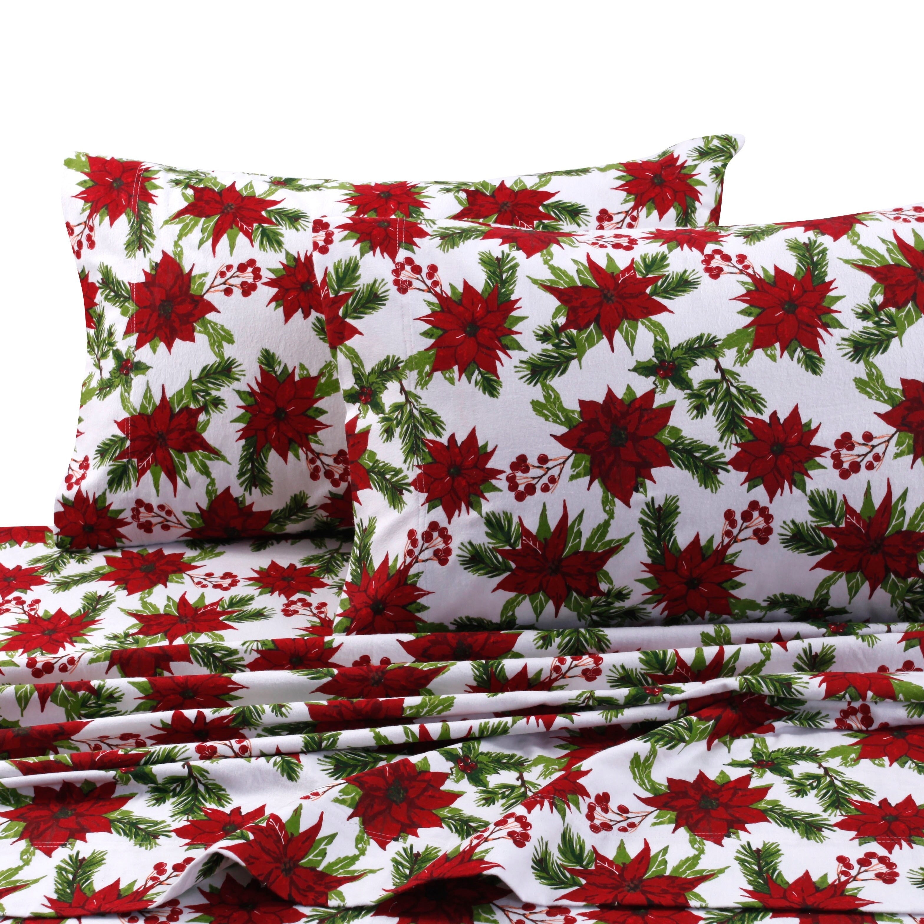 Parure de lit en flanelle de coton à poches extra profondes avec drap plat surdimensionné