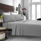 Parure de lit en flanelle de coton à poches extra profondes avec drap plat surdimensionné