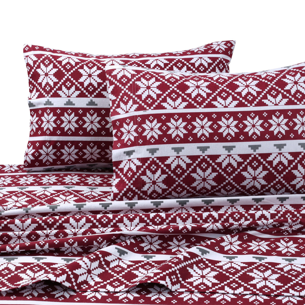 Parure de lit en flanelle de coton à poches extra profondes avec drap plat surdimensionné