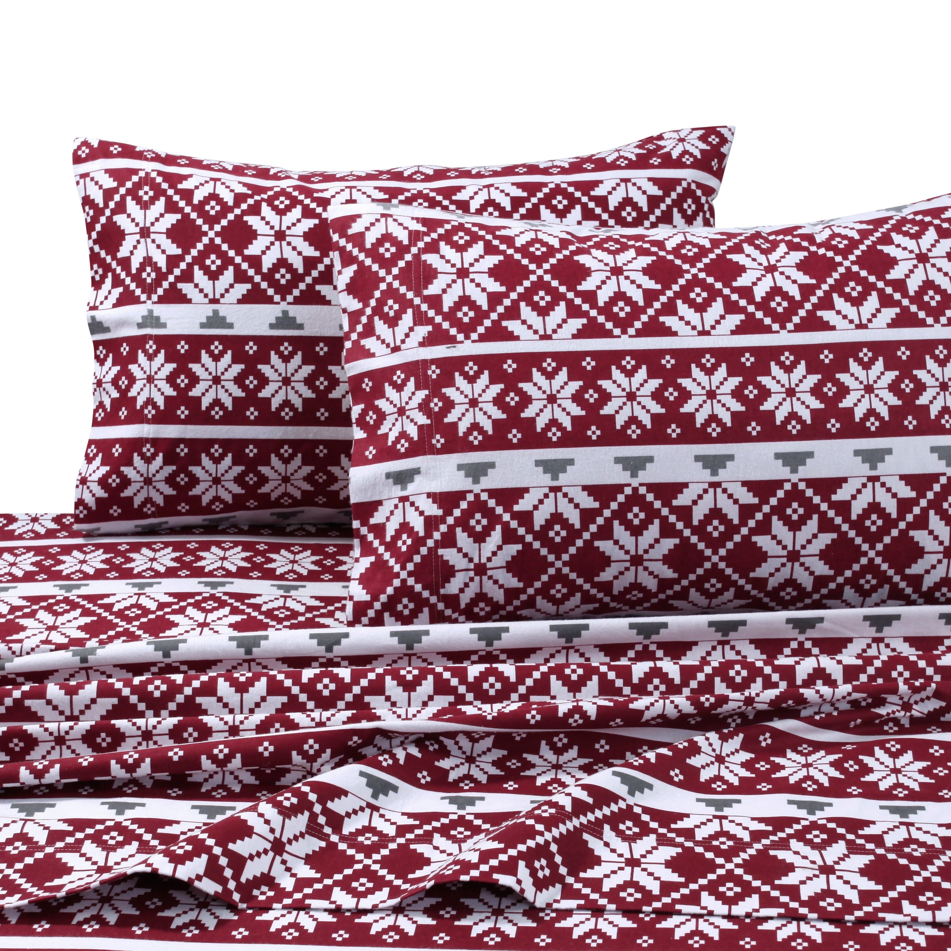 Parure de lit en flanelle de coton à poches extra profondes avec drap plat surdimensionné