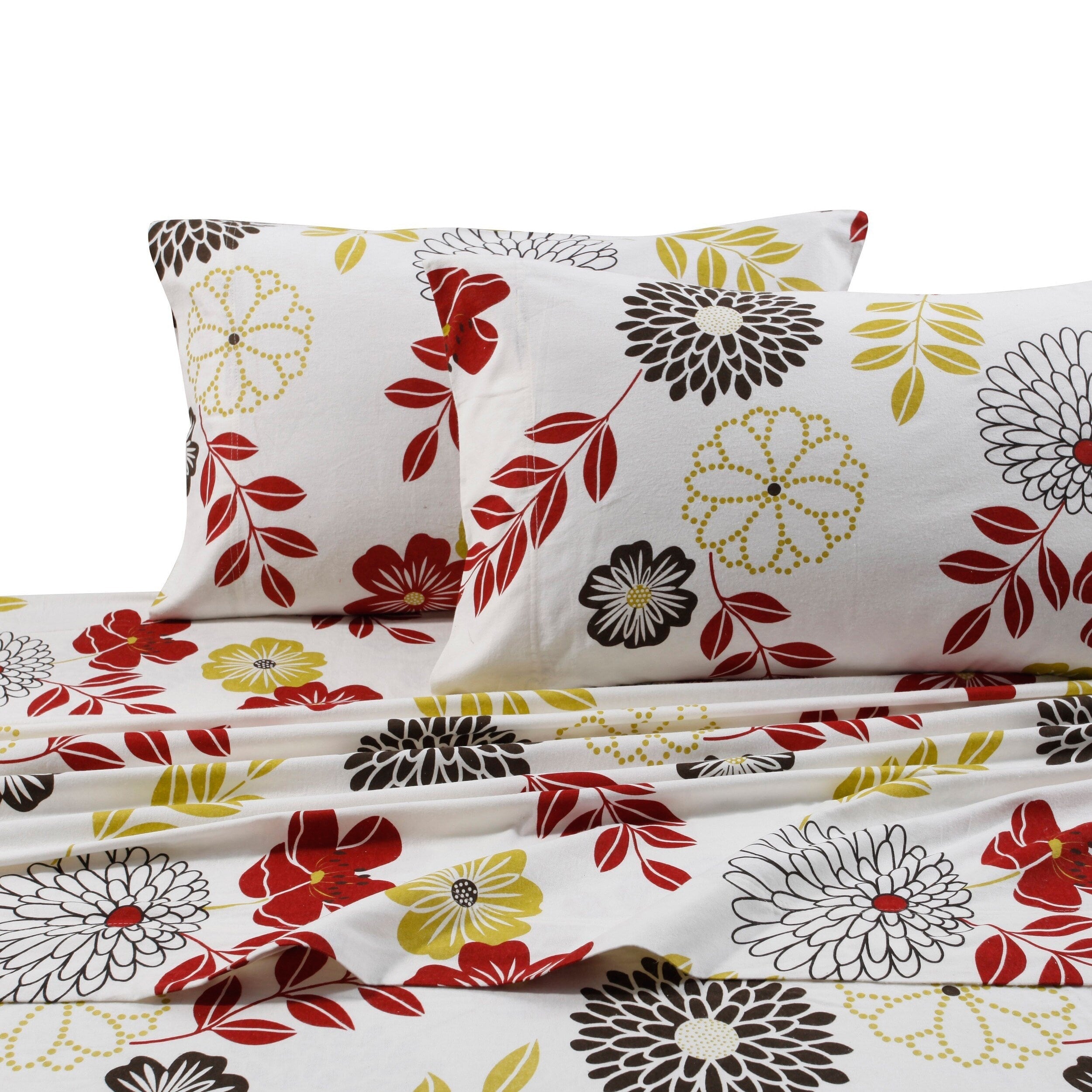 Parure de lit en flanelle de coton à poches extra profondes avec drap plat surdimensionné