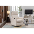 Fauteuil à bascule pivotant en coton et lin, fauteuil inclinable avec dossier réglable et repose-pieds pour chambre d'enfant