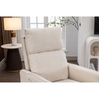 Fauteuil à bascule pivotant en coton et lin avec dossier et repose-pieds réglables