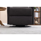 Fauteuil à bascule pivotant en coton et lin avec dossier et repose-pieds réglables