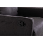 Fauteuil à bascule pivotant en coton et lin avec dossier et repose-pieds réglables