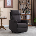 Fauteuil à bascule pivotant en tissu coton et lin