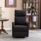 Fauteuil à bascule pivotant en tissu coton et lin