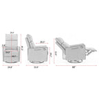 Fauteuil à bascule pivotant en tissu coton et lin