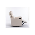 Fauteuil à bascule pivotant en tissu coton et lin