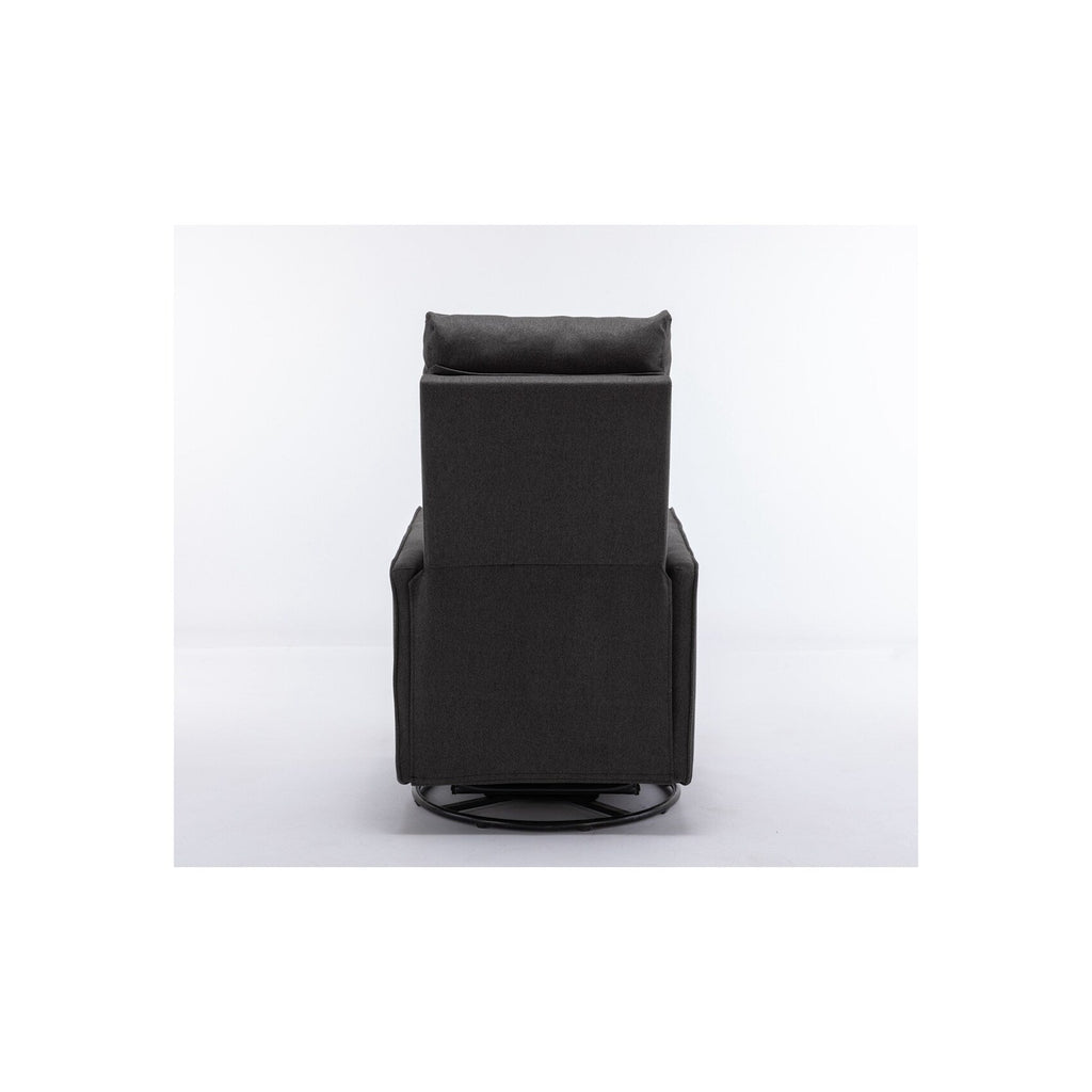 Fauteuil à bascule pivotant en tissu coton et lin