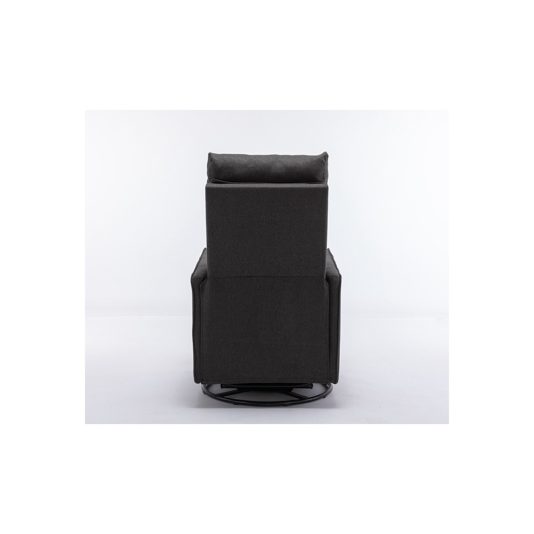 Fauteuil à bascule pivotant en tissu coton et lin