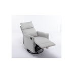 Fauteuil à bascule pivotant en tissu coton et lin
