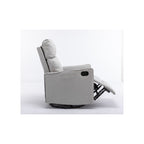 Fauteuil à bascule pivotant en tissu coton et lin