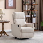 Fauteuil à bascule pivotant en tissu coton et lin