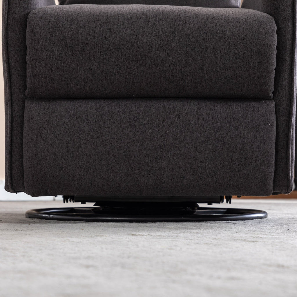 Fauteuil à bascule pivotant en tissu coton et lin