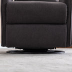 Fauteuil à bascule pivotant en tissu coton et lin