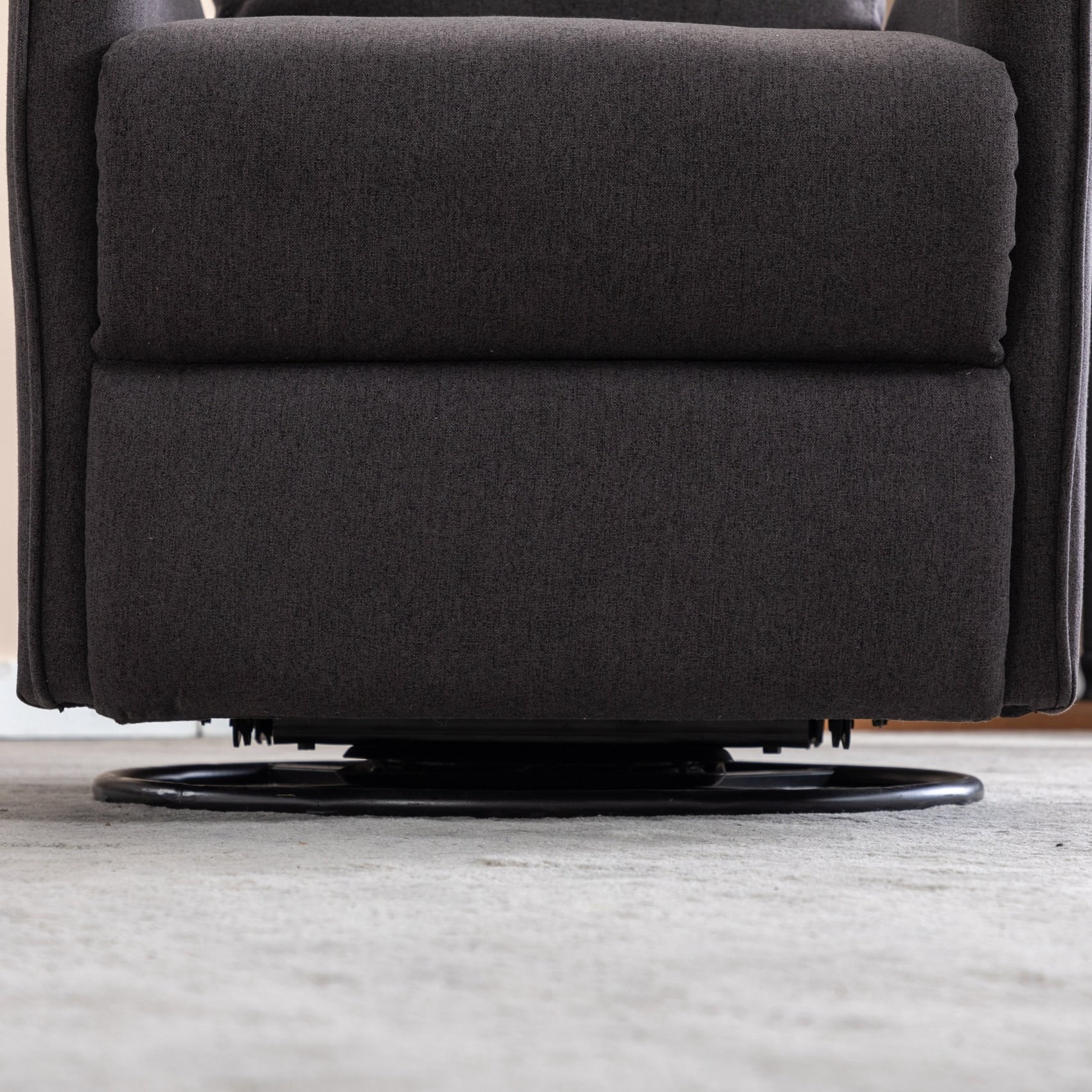 Fauteuil à bascule pivotant en tissu coton et lin