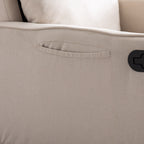 Fauteuil à bascule pivotant en tissu coton et lin