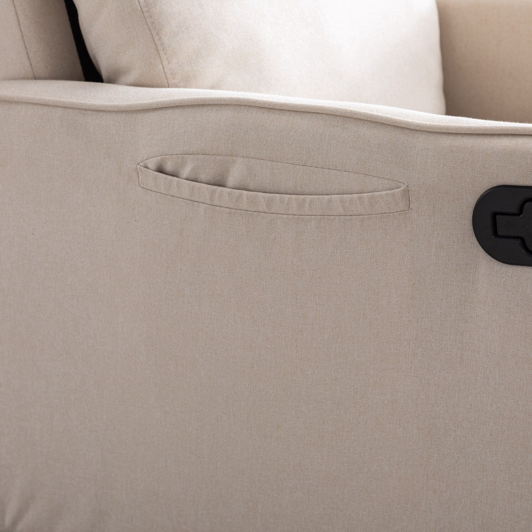 Fauteuil à bascule pivotant en tissu coton et lin