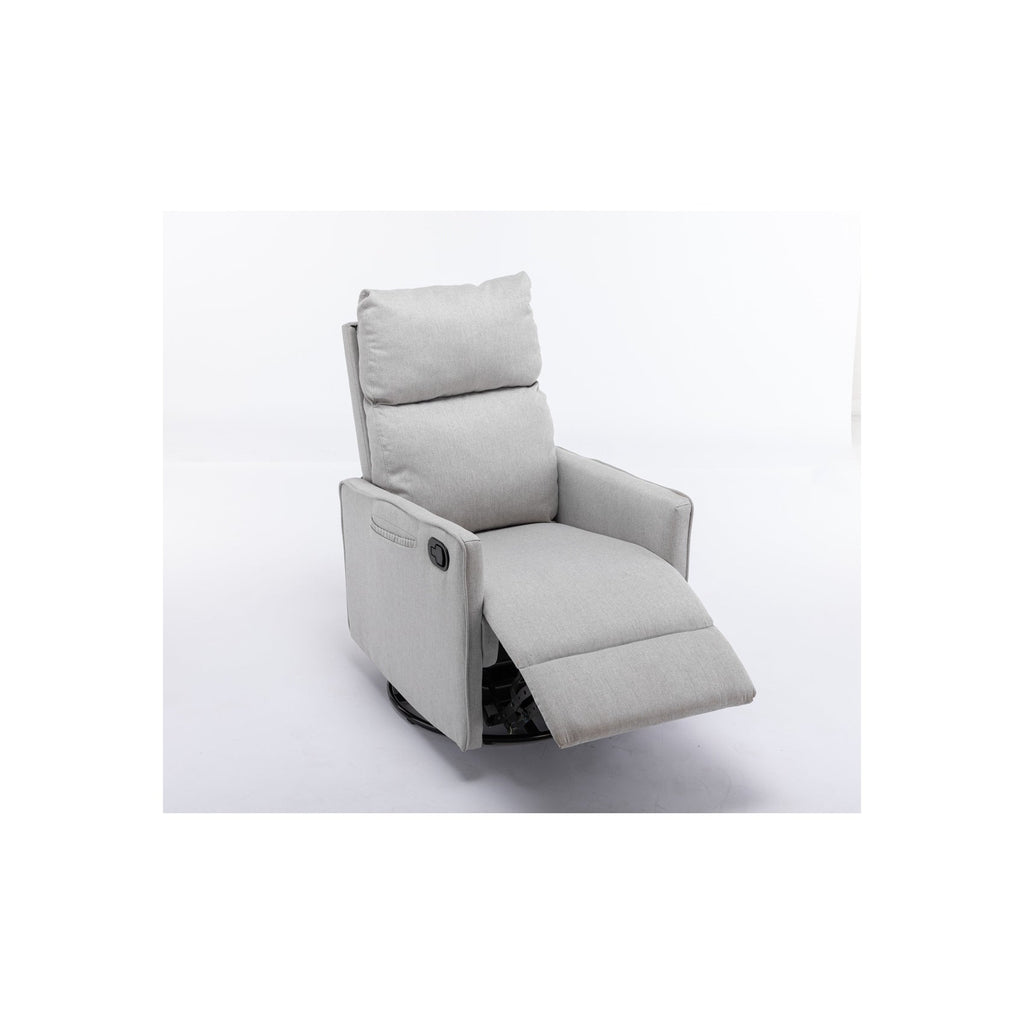 Fauteuil à bascule pivotant en tissu coton et lin