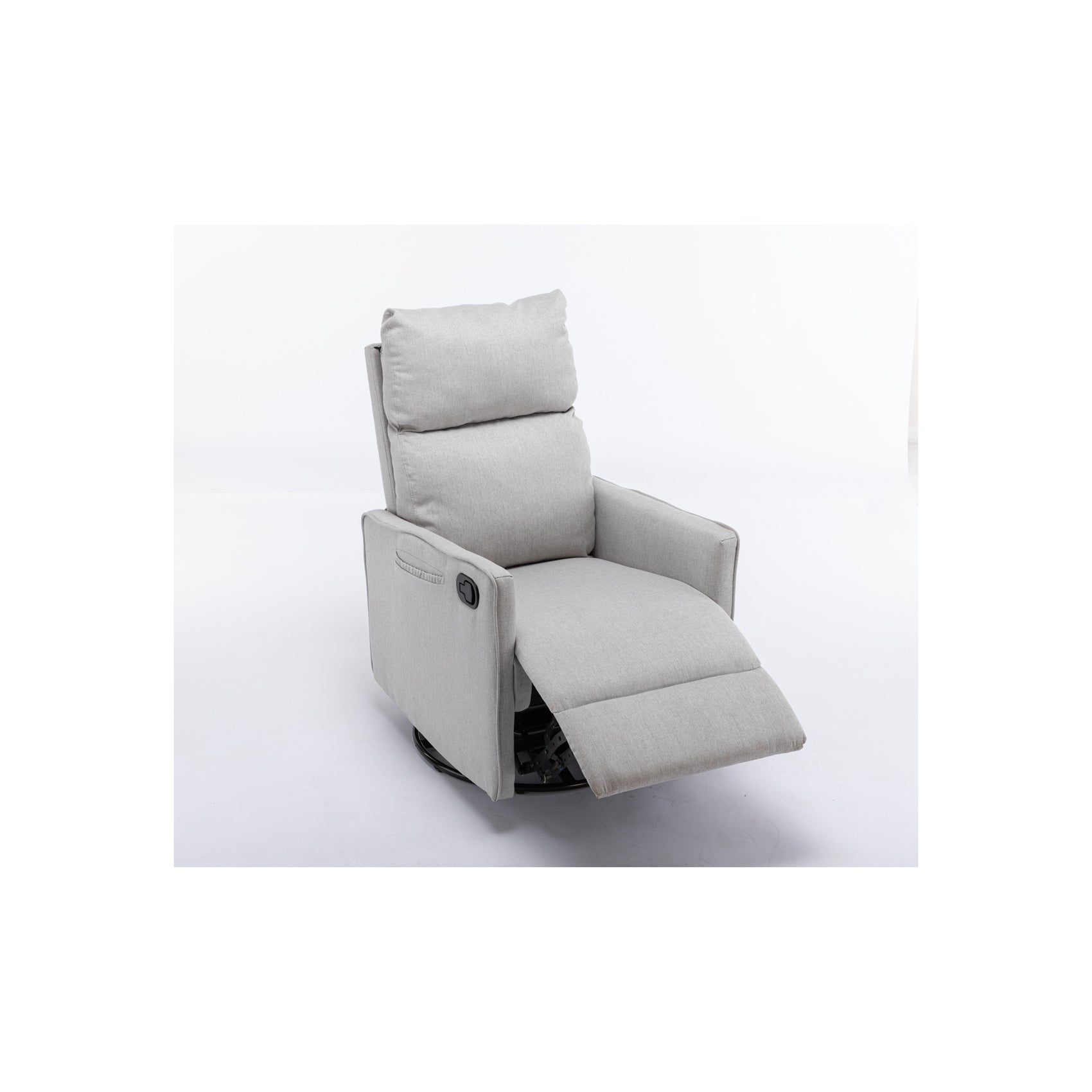 Fauteuil à bascule pivotant en tissu coton et lin